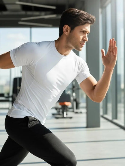 Men'S 5-Pack Crew Neck Plain Compression Shirts - Short Sleeve/Sleeveless Breathable Workout Top, Base Layer Sporty Sports Tops, Summer Gym Training Activewear for Fitness
