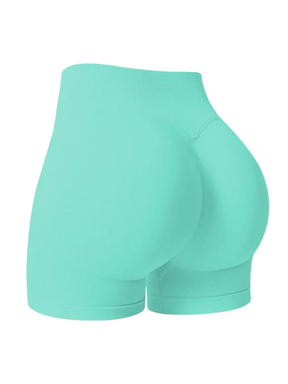 Women'S Solid Seamless Gym Shorts, Comfortable Breathable Skinny Shorts for Yoga Gym Workout, Ladies Sportswear for All Seasons