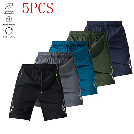 5-Piece Men'S Fashion Versatile Shorts, Outdoor Sports Fitness Shorts, Sports Shorts Set