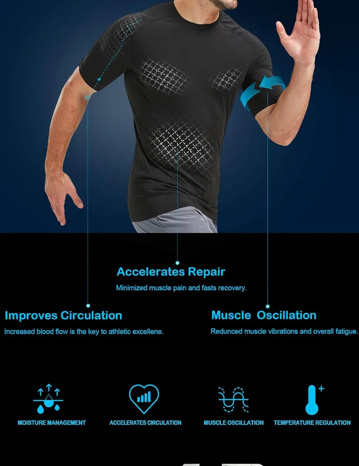 Men'S 5-Pack Crew Neck Plain Compression Shirts - Short Sleeve/Sleeveless Breathable Workout Top, Base Layer Sporty Sports Tops, Summer Gym Training Activewear for Fitness