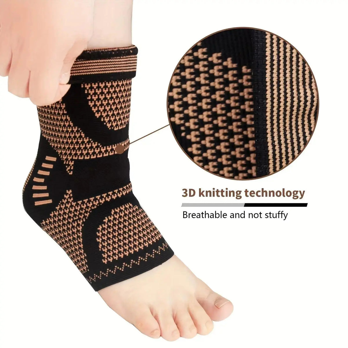 Unisex Fabric Compression Ankle Support Socks (2-Pack) - Supportive Braces for Daily Sports, Weightlifting, Compression Socks, Ankle Compression Cuff,Sohochic