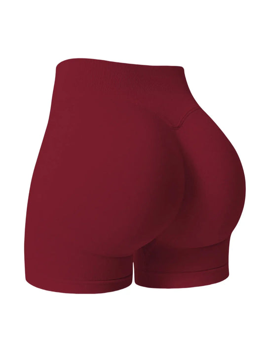 Women'S Solid Seamless Gym Shorts, Comfortable Breathable Skinny Shorts for Yoga Gym Workout, Ladies Sportswear for All Seasons