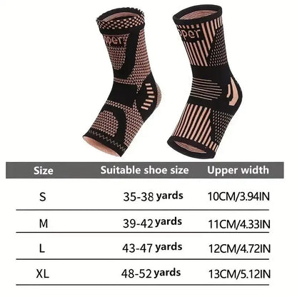 Unisex Fabric Compression Ankle Support Socks (2-Pack) - Supportive Braces for Daily Sports, Weightlifting, Compression Socks, Ankle Compression Cuff,Sohochic