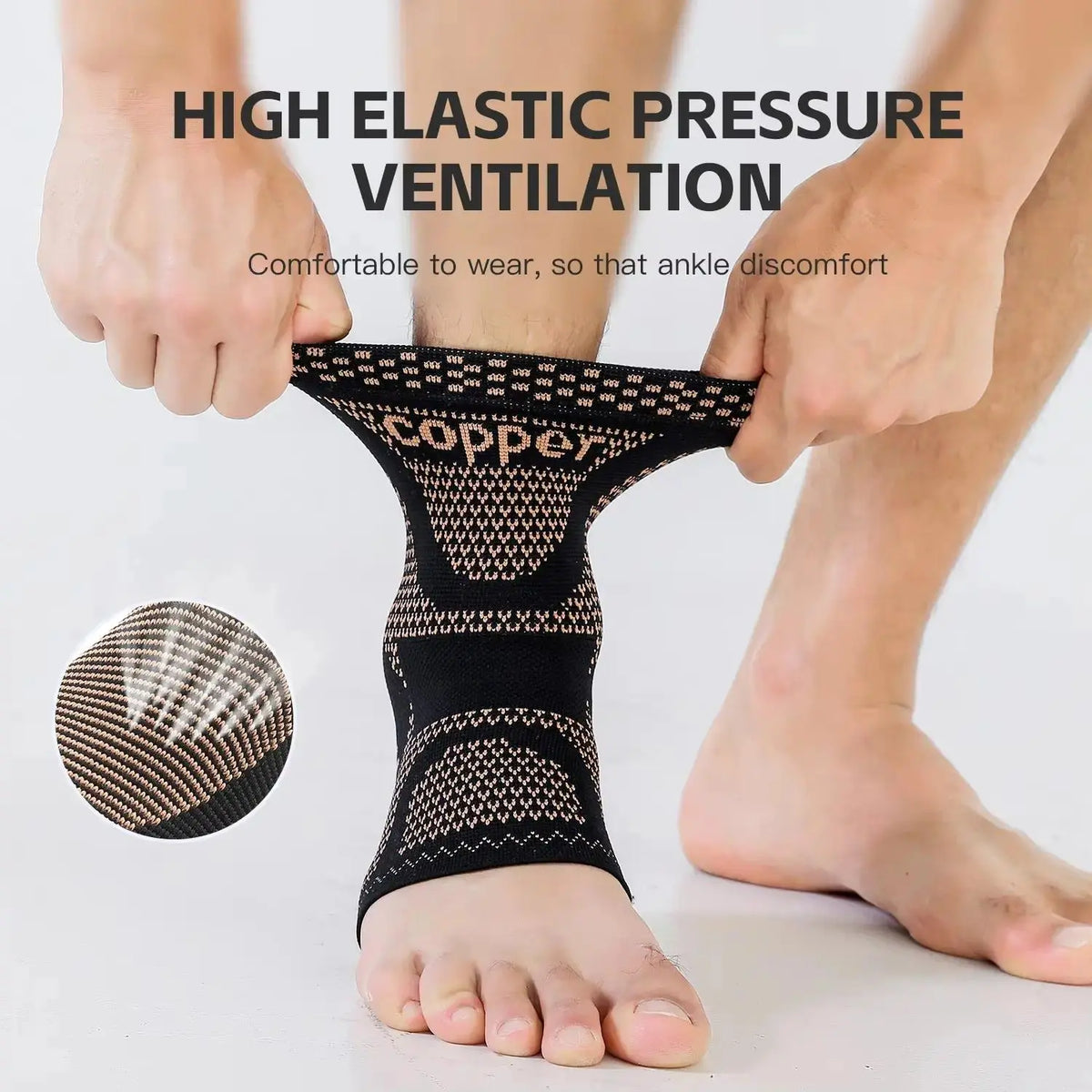 Unisex Fabric Compression Ankle Support Socks (2-Pack) - Supportive Braces for Daily Sports, Weightlifting, Compression Socks, Ankle Compression Cuff,Sohochic