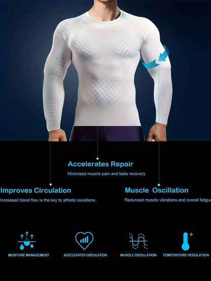 Men'S 5-Piece Compression Sportswear Set Short & Long Sleeve Baselayer Shirts Black White Navy for High-Intensity Workout Training