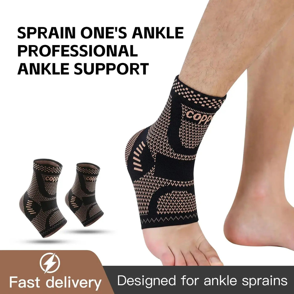 Unisex Fabric Compression Ankle Support Socks (2-Pack) - Supportive Braces for Daily Sports, Weightlifting, Compression Socks, Ankle Compression Cuff,Sohochic