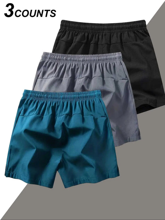 Men'S Plain Zipper Pocket Gym Shorts, Casual Sport Shorts, Casual Breathable Quick Drying Shorts for Summer, Men'S Bottoms for Beach Vacation, Athletic Shorts, Running Workout Shorts, Drawstring Shorts, Breathable Fitness Shorts